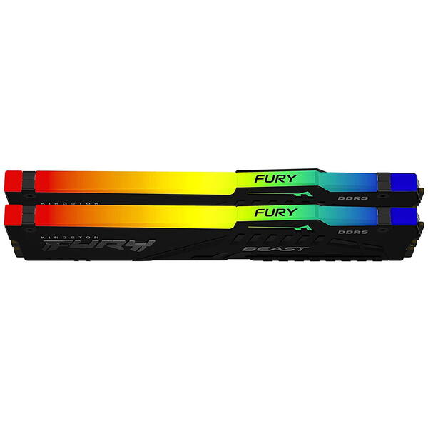 Memorie Kingston FURY Beast RGB 64GB DDR5 5200MHz CL40 Kit Dual Channel