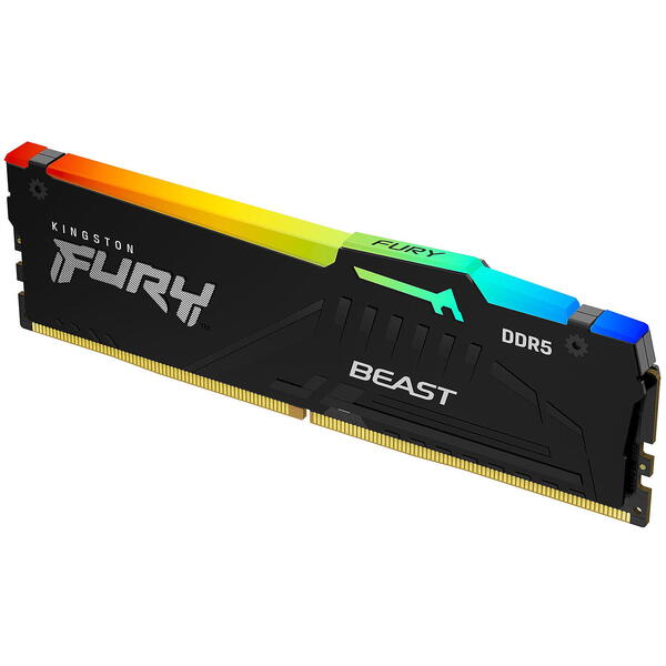 Memorie Kingston FURY Beast RGB 64GB DDR5 5200MHz CL40 Kit Dual Channel