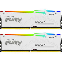 Memorie Kingston FURY Beast RGB White 32GB DDR5 5600MHz CL40 Kit Dual Channel