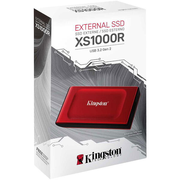 SSD Kingston XS1000 1TB, USB 3.2 type C Red