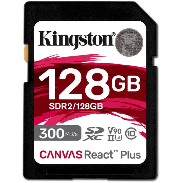 Card Memorie Kingston SDXC Canvas React Plus Clasa 10 UHS-II 128GB