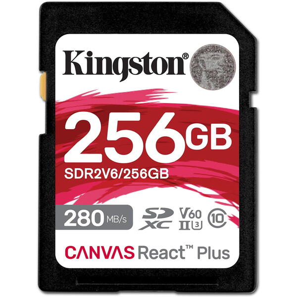 Card Memorie Kingston SDXC Canvas React Plus Class 10 UHS-II 256GB