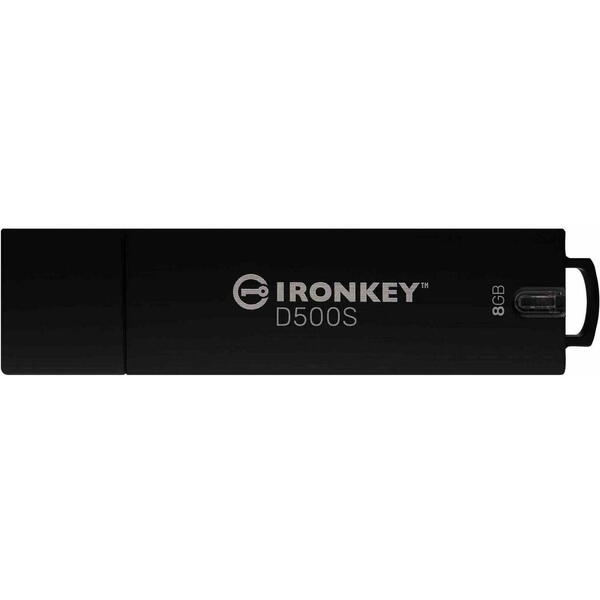 Memorie USB Kingston IronKey D500S, AES-256 Encrypted 8GB USB 3.2 Black