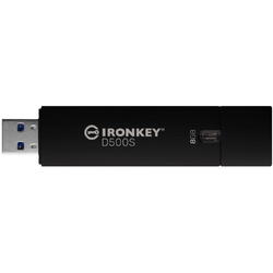 Memorie USB Kingston IronKey D500S, AES-256 Encrypted 8GB USB 3.2 Black