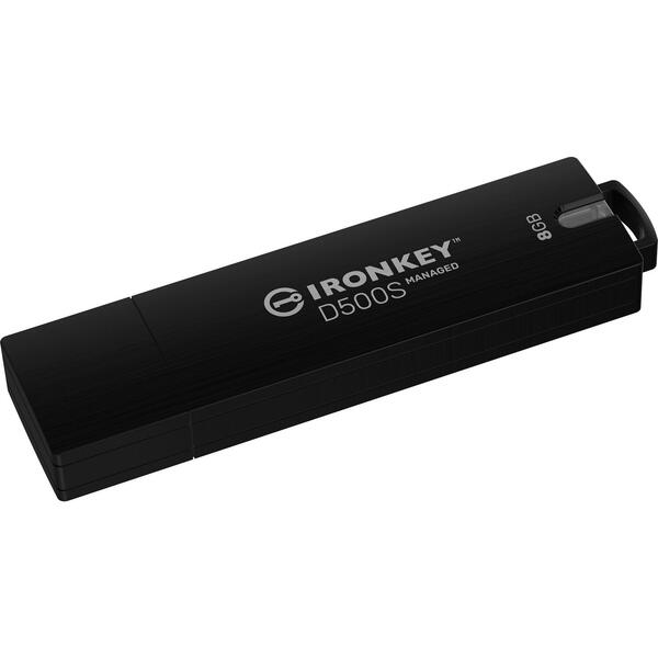 Memorie USB Kingston IronKey D500SM, AES-256 Encrypted 8GB USB 3.2 Black