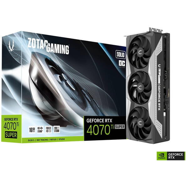 Placa video Zotac GeForce RTX 4070 Ti SOLID OC 16GB, GDDR6X 256 Bit DLSS 3.0