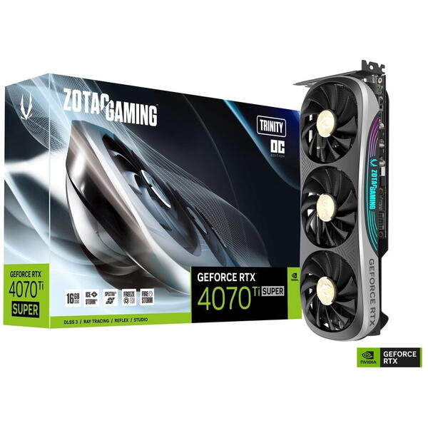 Placa video Zotac GeForce RTX 4070 Ti Super Trinity 16GB GDDR6X 256 bit DLSS 3.0