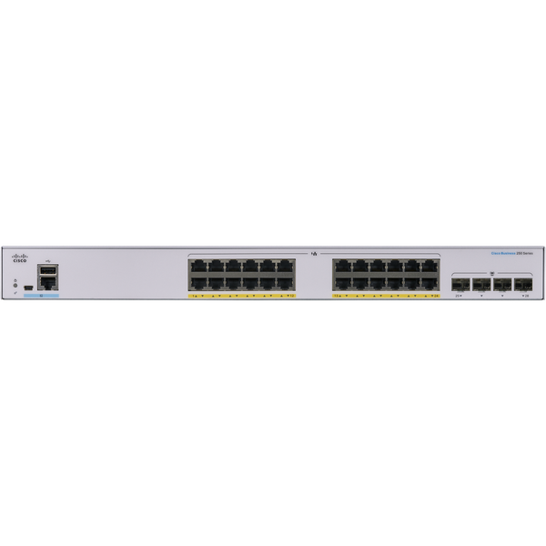 Switch Cisco CBS250 Smart 24-port Gigabit, PoE, 4x 1G SFP