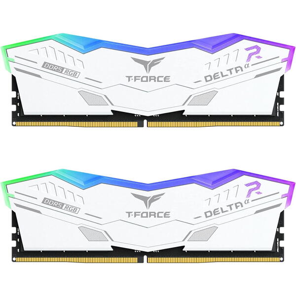 Memorie Team Group T-Force DELTA Alpha RGB 32 GB DDR5 6000 MHz CL38 Kit Dual Channel White