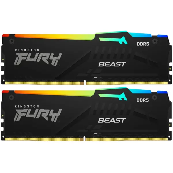 Memorie Kingston FURY Beast RGB 16GB DDR5 5600MHz CL36 Kit Dual Channel