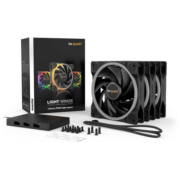 Ventilator PC be quiet! LIGHT WINGS RGB 120mm PWM High-Speed Three Fan Pack