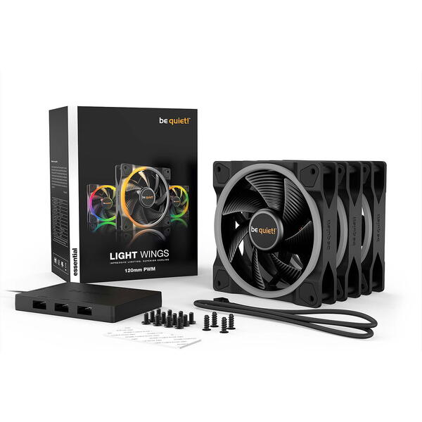 Ventilator PC be quiet! LIGHT WINGS RGB 120mm PWM Three Fan Pack