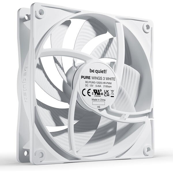 Ventilator PC be quiet! Pure Wings 3 120mm PWM High-Speed White