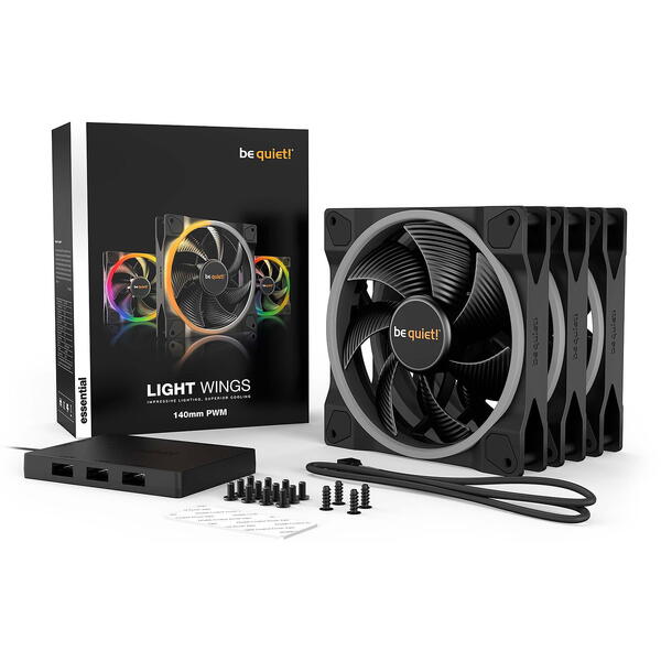 Ventilator PC be quiet! LIGHT WINGS RGB 140mm PWM Three Fan Pack