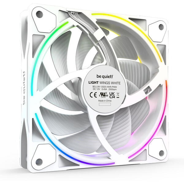 Ventilator PC be quiet! LIGHT WINGS White RGB 120mm PWM High-Speed Three Fan Pack