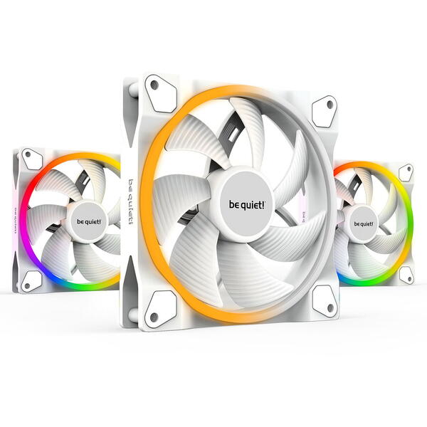 Ventilator PC be quiet! LIGHT WINGS White RGB 140mm PWM Three Fan Pack