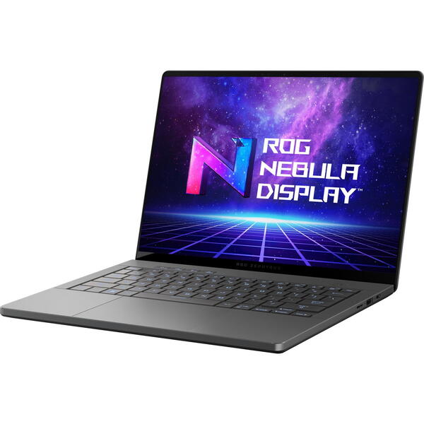 Laptop Asus ROG Zephyrus G14 GA403UI, 14 inch 3K OLED 120Hz, AMD Ryzen 9 8945HS, 32GB LPDDR5X, 1TB SSD, GeForce RTX 4070 8GB, Win 11 Pro, Eclipse Gray