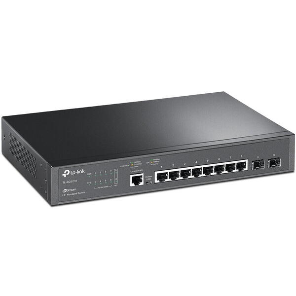 Switch TP-LINK SG3210 management L2+, 8 Porturi Gigabit, 2 x SFP Gigabit