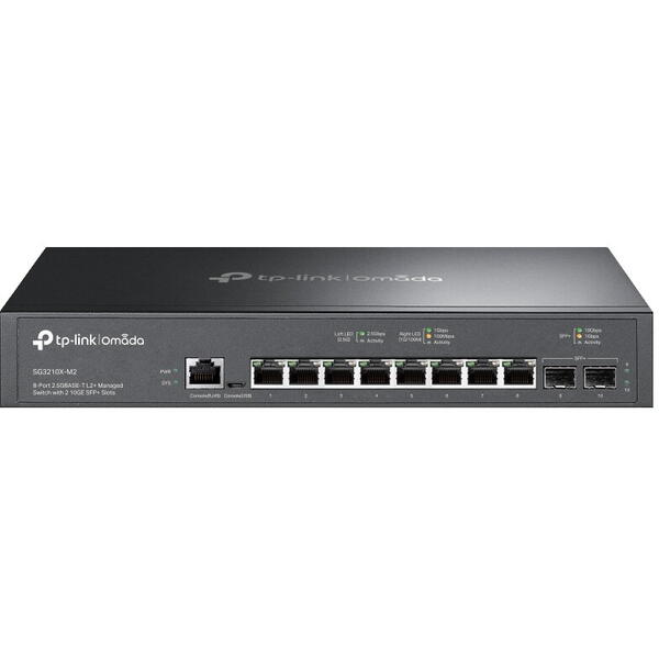 Switch TP-LINK Omada SG3210X-M2 cu management 8-Port 2.5G L2+, 2x 10 Gbps SFP+