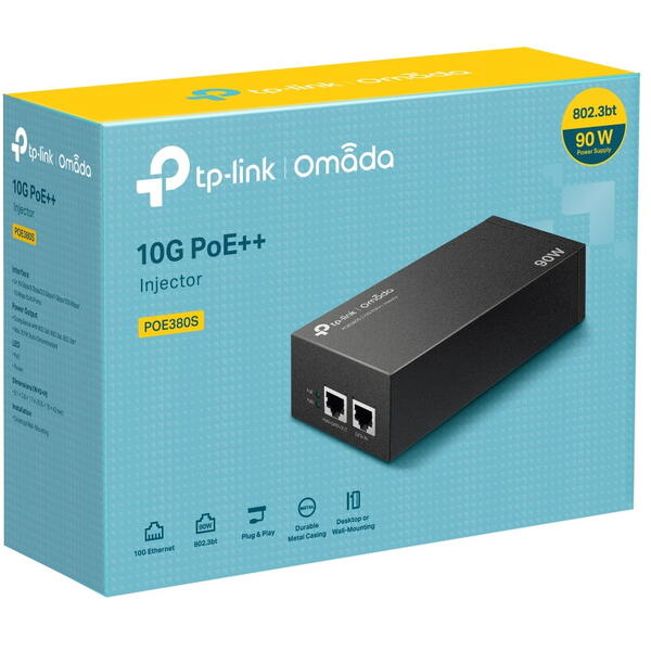 Injector PoE TP-LINK POE380S, 10 Gigabit, 90W