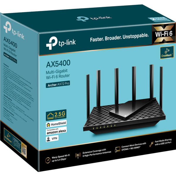 Router Wireless TP-LINK Archer AX72 Pro AX5400, 2.5 Gigabit