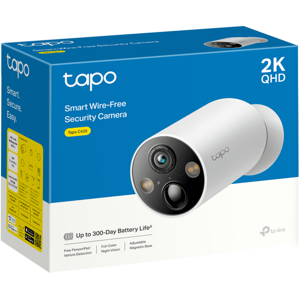 Camera IP TP-LINK Tapo C425 Exterior cu acumulator, IP66, 3 Mpx 2K 2.1mm, Wireless, Microfon