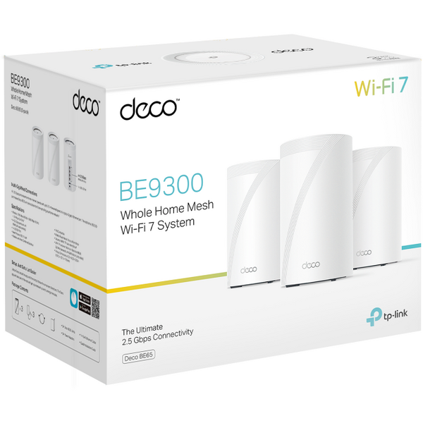 Router Wireless TP-LINK Deco BE65, Wi-Fi 7 BE9300 Tri-Band, 3-pack