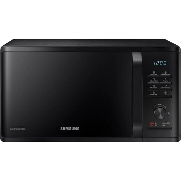 Cuptor cu microunde Samsung MS23K3515AK/OL, 23 l, 800 W, Digital, Auto cook, Quick Defrost, Interior ceramic, Child lock, Negru