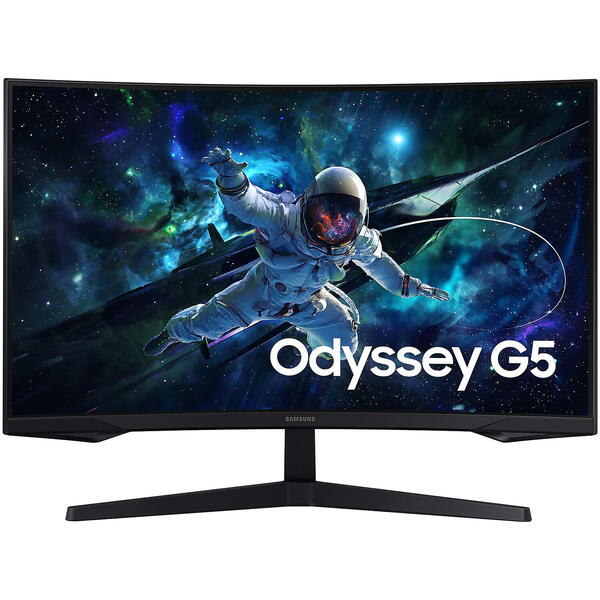 Monitor Gaming Samsung Odyssey G5 G55C LS27CG552EUXEN 27 inch QHD VA 1 ms 165 Hz HDR, Curbat, Negru