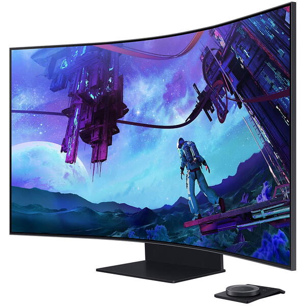 Monitor Gaming Samsung Odyssey Ark 2nd Gen LS55CG970NUXDU 55 inch UHD VA 1 ms 165 Hz HDR, Curbat, Negru