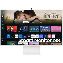 Monitor LED Samsung Smart M8 LS32DM801UUXDU 32 inch UHD VA 4 ms 60 Hz Webcam USB-C HDR Alb