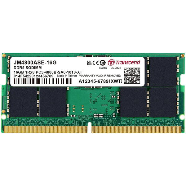 Memorie Notebook Transcend 16GB DDR5 4800Mhz, CL40 1.1V