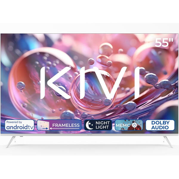 Televizor LED KIVI Smart TV Android 55U760QW Seria U760QW 139cm 4K UHD HDR Alb