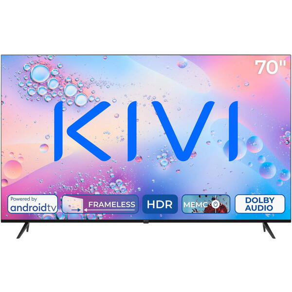 Televizor LED KIVI Smart TV Android 70U760QB Seria U760QB 176cm 4K UHD HDR Negru