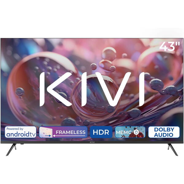 Televizor LED KIVI Smart TV Android 43U760QB Seria U760QB 108cm negru 4K UHD HDR Negru