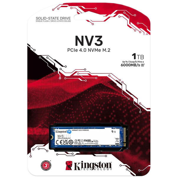 SSD Kingston NV3 1TB PCI Express 4.0 x4 M.2 2280