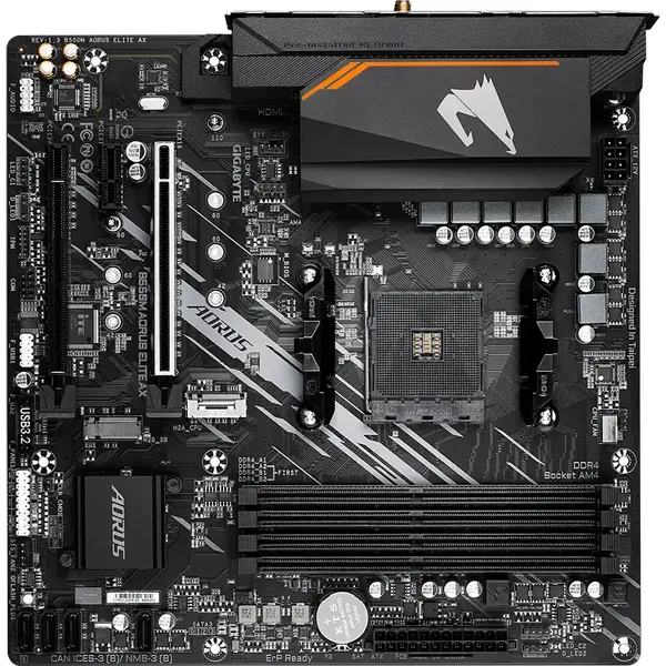 Placa de baza Gigabyte B550M AORUS ELITE AX Socket AM4