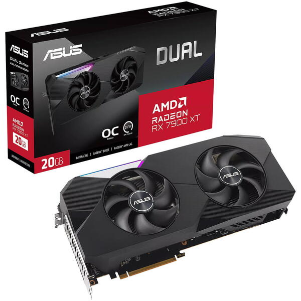 Placa video Asus Radeon RX 7900 XT DUAL OC 20GB GDDR6 320-bit