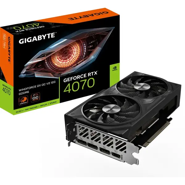 Placa video Gigabyte GeForce RTX 4070 WINDFORCE 2X OC V2 12GB GDDR6 192-bit DLSS 3.0