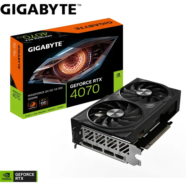 Placa video Gigabyte GeForce RTX 4070 WINDFORCE 2X OC V2 12GB GDDR6 192-bit DLSS 3.0