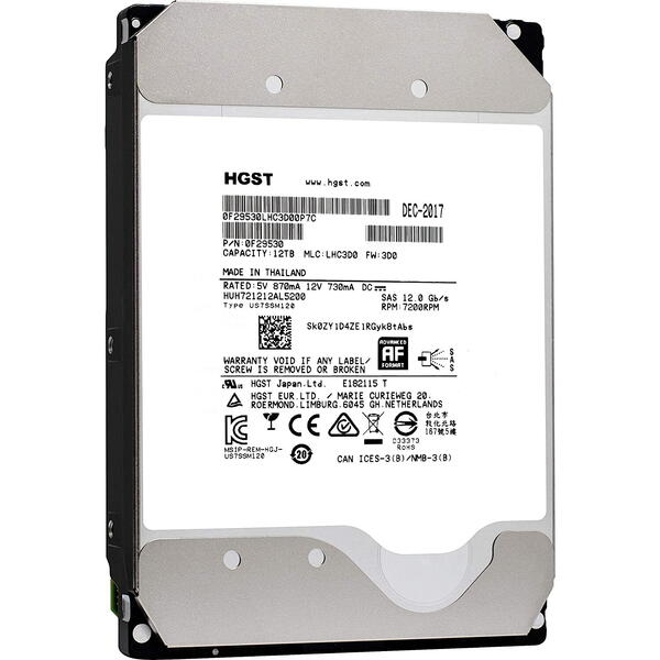 Hard Disk Server WD Ultrastar HE12, 12TB, SAS, 3.5 inch