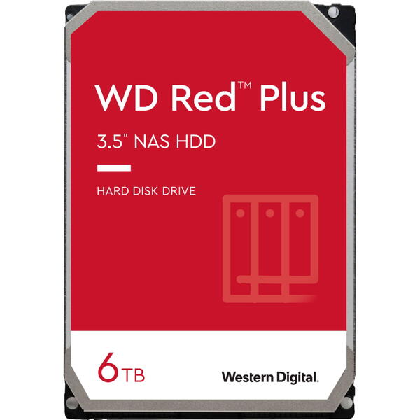 Hard Disk WD Red Plus 6TB, SATA3, 128MB, 3.5inch, Retail