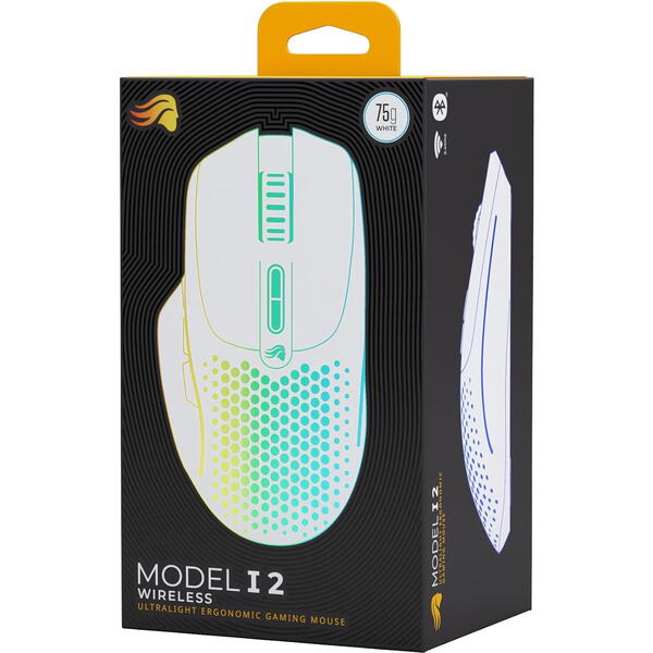 Mouse gaming Glorious I2 Wireless 1K Polling, 26000 DPI White