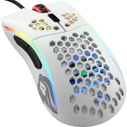 Mouse gaming Glorious D- Matte, RGB, 12000 DPI, USB, Alb Mat