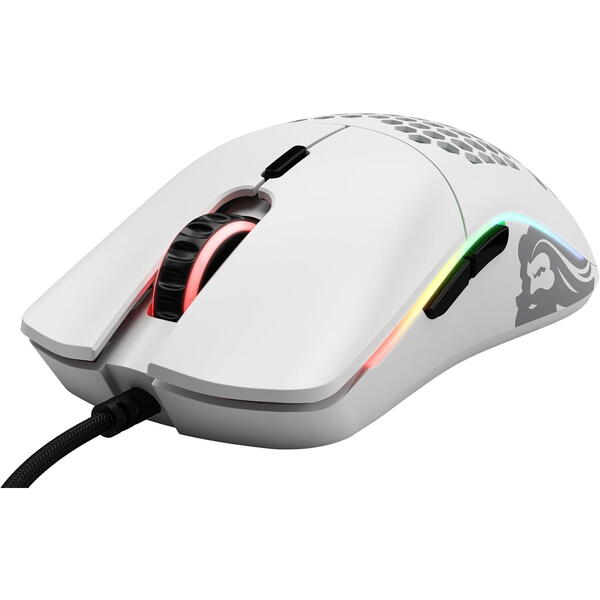 Mouse gaming Glorious Model O, RGB, 12000 DPI, Alb Mat