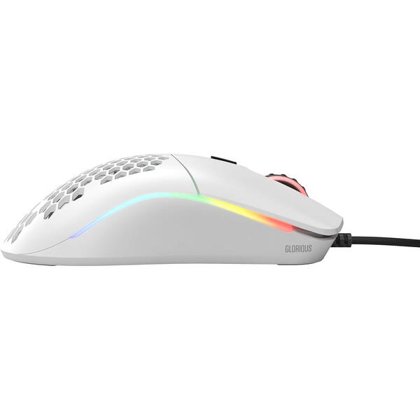 Mouse gaming Glorious Model O, RGB, 12000 DPI, Alb Mat