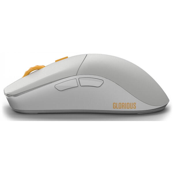 Mouse gaming Glorious One PRO Wireless - Genos - Forge, Gri Mat/Galben