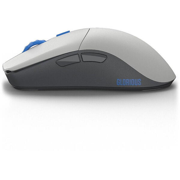 Mouse gaming Glorious One PRO Wireless - Vidar - Forge, Alb Mat/ Albastru