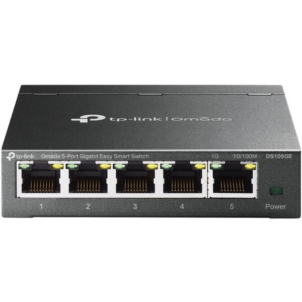 Switch SWITCH TP-LINK Omada unmanaged, 5 porturi Gigabit, carcasa metalica "DS105GE" (timbru verde 2 lei)