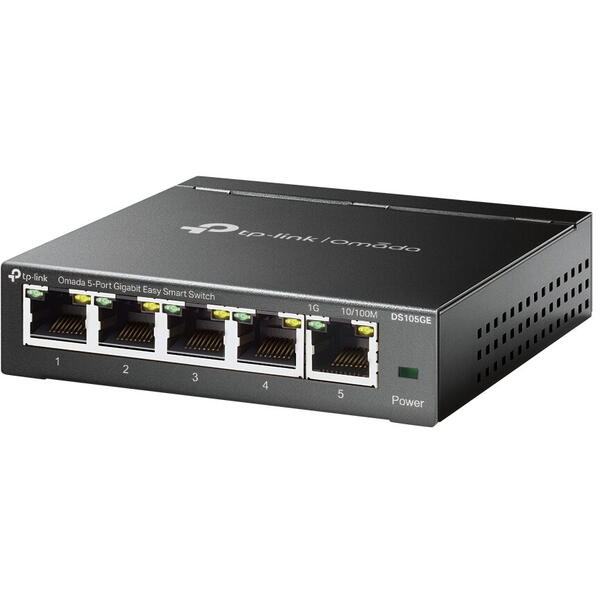 Switch SWITCH TP-LINK Omada unmanaged, 5 porturi Gigabit, carcasa metalica "DS105GE" (timbru verde 2 lei)